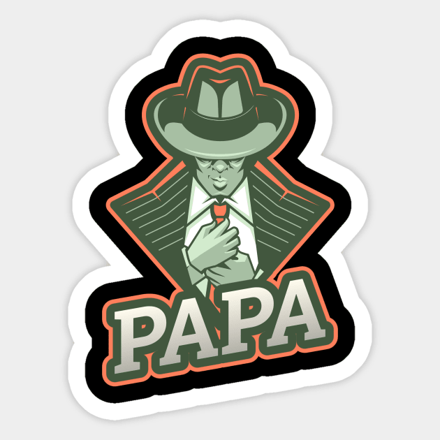 Papa Dad Father Vater German Deutsch Mafia Gangster Suit Sticker by Time4German